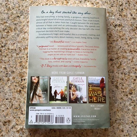 ๐ธ2/$10๐ธ If I Stay Novel by Gayle Forman - Picture 2 of 2